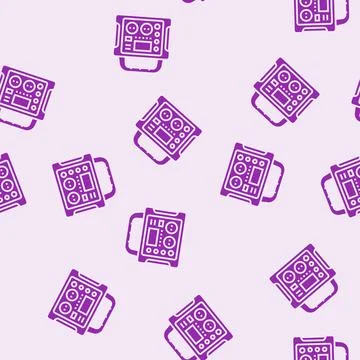 Portable power glyph seamless pattern Illustrazione stock