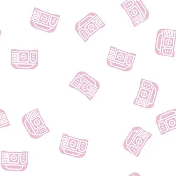 Portable power station glyph vector seamless pattern Illustrazione stock