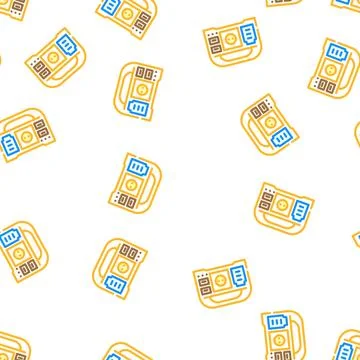 Portable power station vector seamless pattern Illustrazione stock