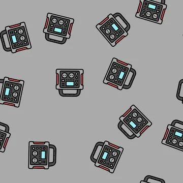 Portable power vector seamless pattern Illustrazione stock