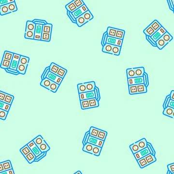 Portable power vector seamless pattern Stock Illustration