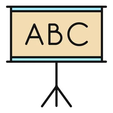 Portable presentation board showing abc letters for learning Stock Illustration