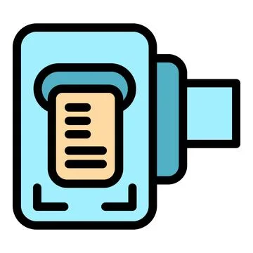 Portable printer printing a document with alignment marks イラスト素材