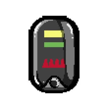 Portable pulse oximeter pixel art vector illustration Stock Illustration