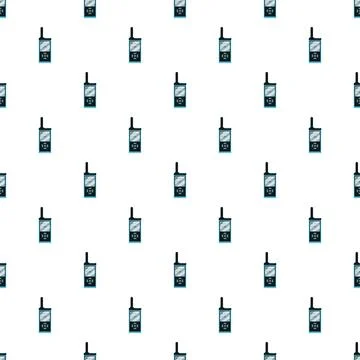 Portable radio communicator device seamless pattern background Stock Illustration