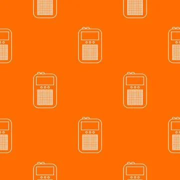 Portable radio pattern vector orange Stockillustratie
