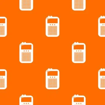 Portable radio pattern vector orange Stock Illustration