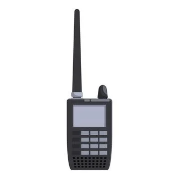 Portable radio transceiver communicating using radio waves Stock Illustration