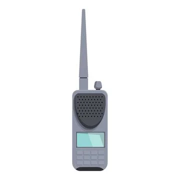 Portable radio transceiver communicating using radio waves Stock Illustration