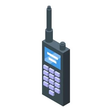 Portable radio transceiver showing empty display and keypad Stock Illustration