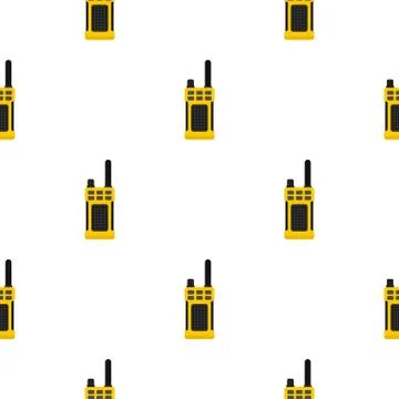 Portable radio transmitter pattern flat Stockillustratie