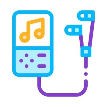 Portable Record Player With Headphones Vector Stock Illustration