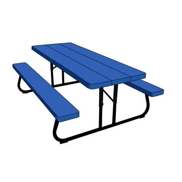 Portable Rectangular Table Blue color  vector illustration  Stock Illustration