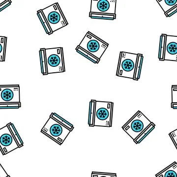 Portable refrigerator vector seamless pattern Stock Illustration