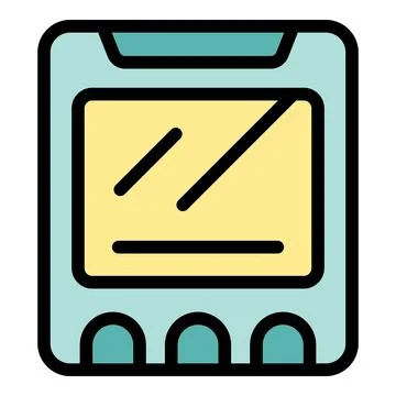 Portable retro game console showing loading screen with progress bar Illustrazione stock