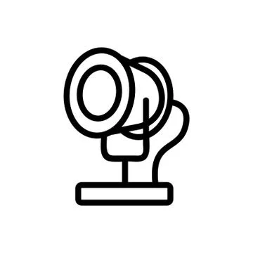 Portable round spotlight icon vector outline illustration Ilustración de archivo