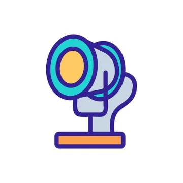 Portable round spotlight icon vector outline illustration Ilustración de archivo
