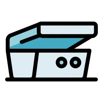 Portable scanner digitizing documents with open lid Stock Illustration