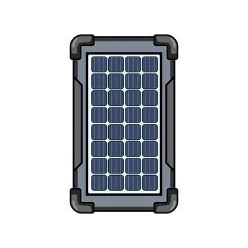 Portable solar panel generating clean energy concept Stock Illustration