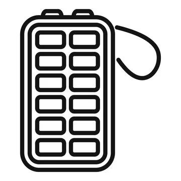 Portable solar panel icon outline vector. Power bank Stock Illustration