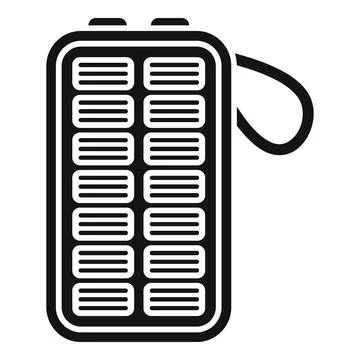 Portable solar panel icon simple vector. Power bank Stock Illustration