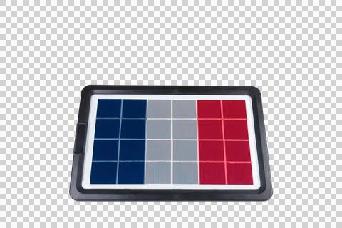 Portable solar panel in the shape of the flag of France Stock Illustration