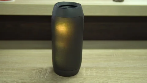Portable speaker glows. Stock Footage 91324572