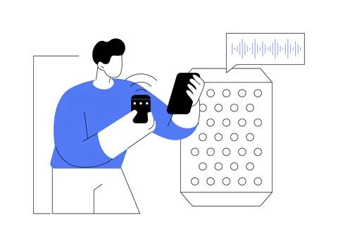 Portable speaker isolated cartoon vector illustrations. Stock Illustration