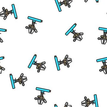 Portable sprinkler water irrigation vector seamless pattern Stock Illustration
