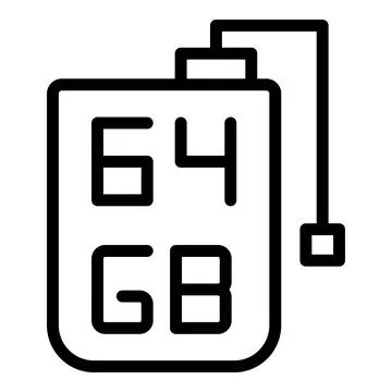 Portable ssd icon outline vector. Data memory 스톡 일러스트