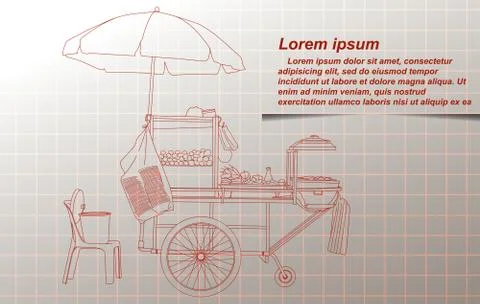 Portable stall. Stock Illustration