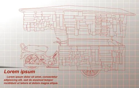 Portable stall. Stock Illustration