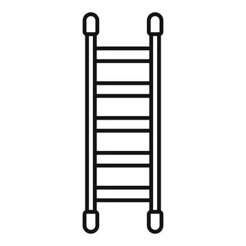 Portable step ladder with eight steps for easy access and mobility Stock Illustration