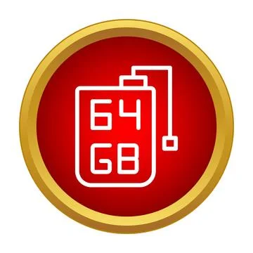 Portable storage device icon showing 64 gigabytes Illustrazione stock