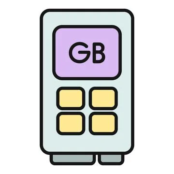 Portable storage device showing gb data capacity icon Illustrazione stock