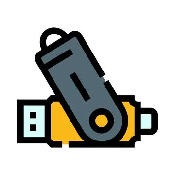 Portable storage drive transferring digital data files Stock Illustration