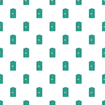 Portable toilet pattern repeating on white background Ilustração Stock