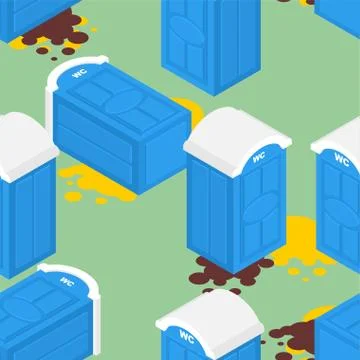 Portable toilet pattern seamless. WC Street palstic background. vector textur Stock Illustration