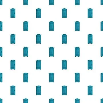 Portable toilet repeating pattern creating a seamless background Stock Illustration