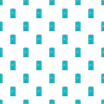 Portable toilet repeating pattern providing temporary sanitation facilities Stockillustratie
