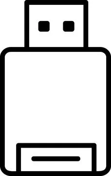 Portable USB flash drive line art icon Stock Illustration