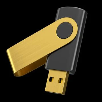 Portable USB flash drive stick for workspace isolated on white background Stock Illustration