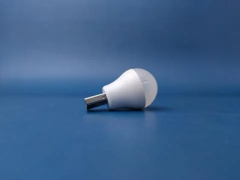 This is a portable USB mini LED light bulb, perfect for use with power bank.. Stock Photos