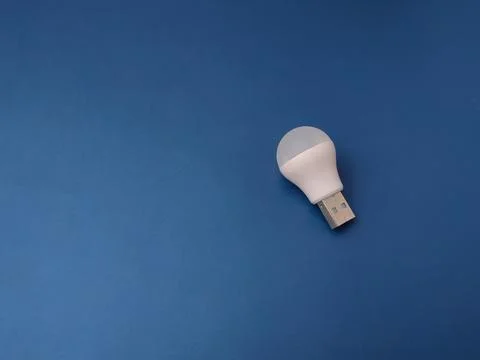 This is a portable USB mini LED light bulb, perfect for use with power bank.. Stock Photos