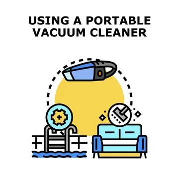 Portable vacuum cleaner using for different cleaning tasks Stock Illustration
