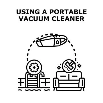 Portable vacuum cleaner using for different cleaning tasks Stock Illustration