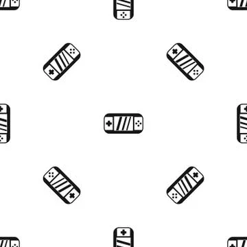 Portable video game console pattern seamless black Illustrazione stock