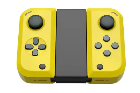Portable video game controllers attached to touch screen on white background Stock Illustration