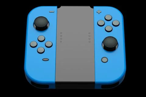 Portable video game controllers attached to touch screen on black background Stock Illustration