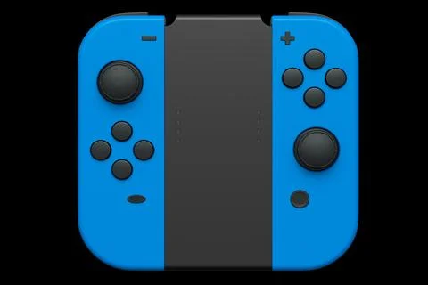 Portable video game controllers attached to touch screen on black background Stock Illustration